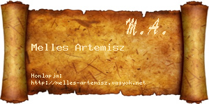 Melles Artemisz névjegykártya